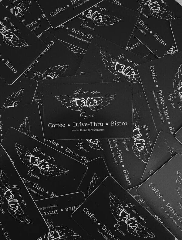 Talia's Espresso business cards